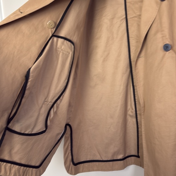 ZARA Basic Camel Color Trench Coat with Buttons down the Back Size Small - Picture 5 of 9